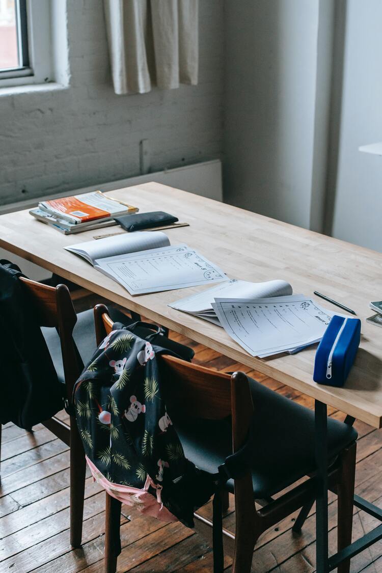 Desk in a classroom